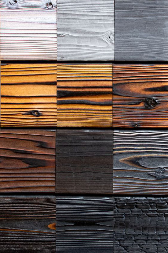 Différents types de bois clairs foncés